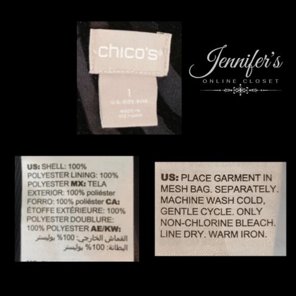 Chico's NWT Black Crushed Velvet Embossed Zebra Print Longline Jacket Size 8/10 - Picture 11 of 12